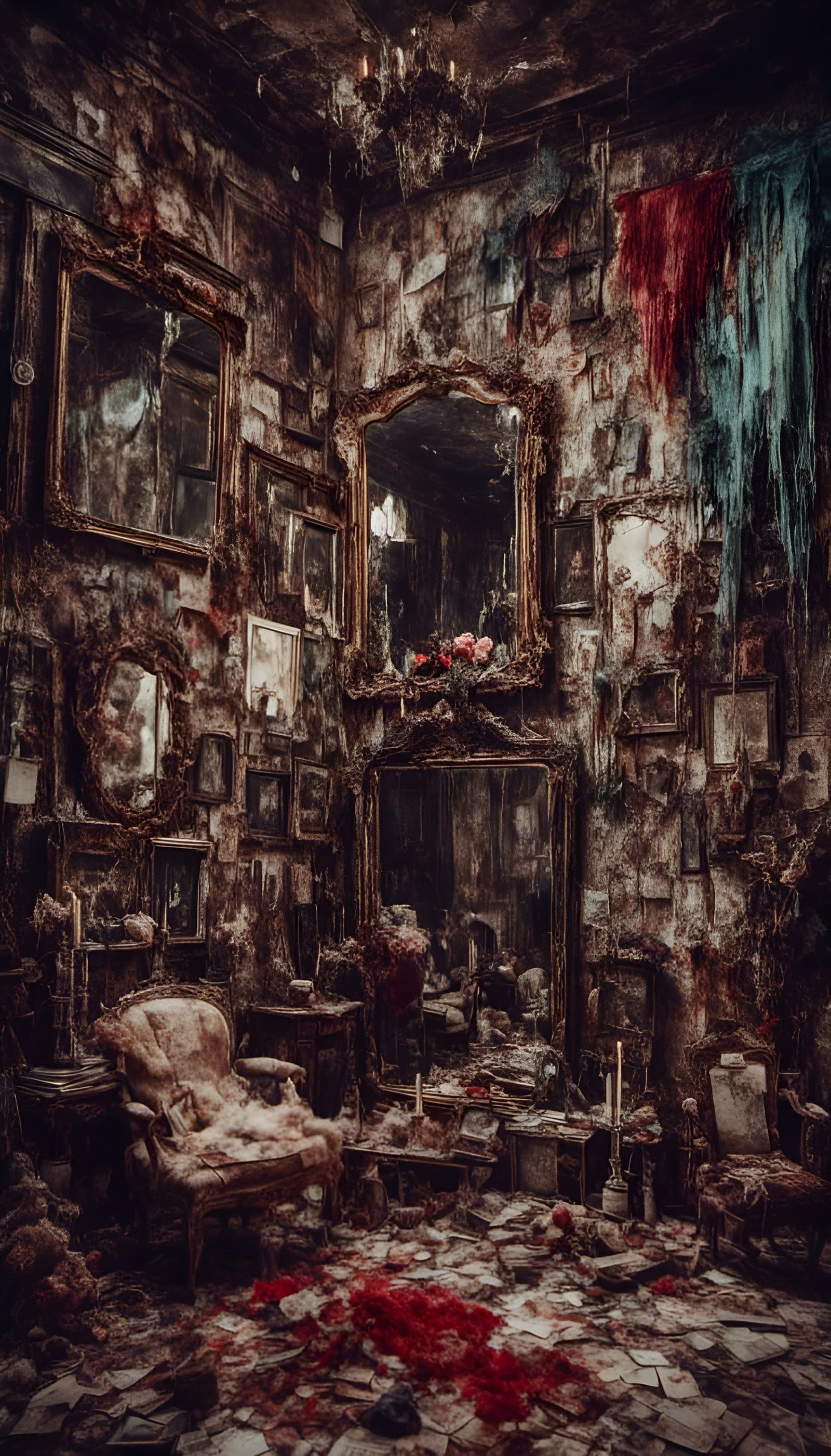 Macabre Hyperreal Minds Reflected in Mirrors