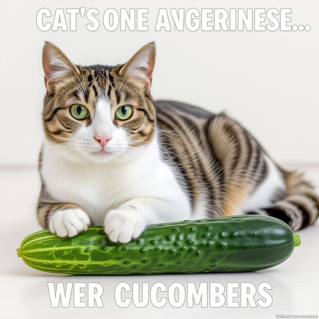 Funny Cats and Cucumbers AI Art