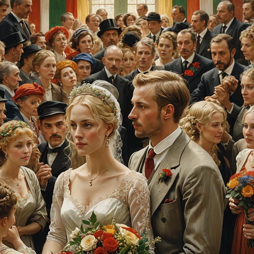 The wedding by Carl Larsson