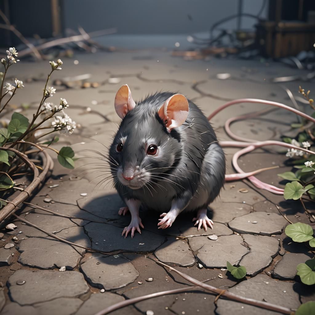 Anime Style 3D Rat Concept Art