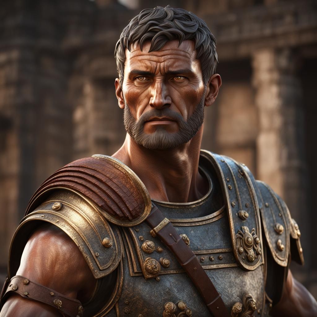 Detailed 8K Character Art of Roman Soldier