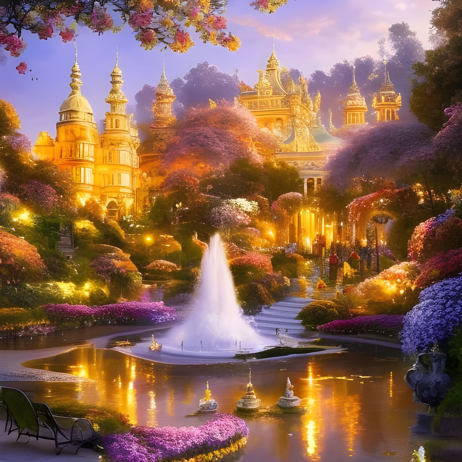 Baroque Diamond Castle and Royal Flower Garden