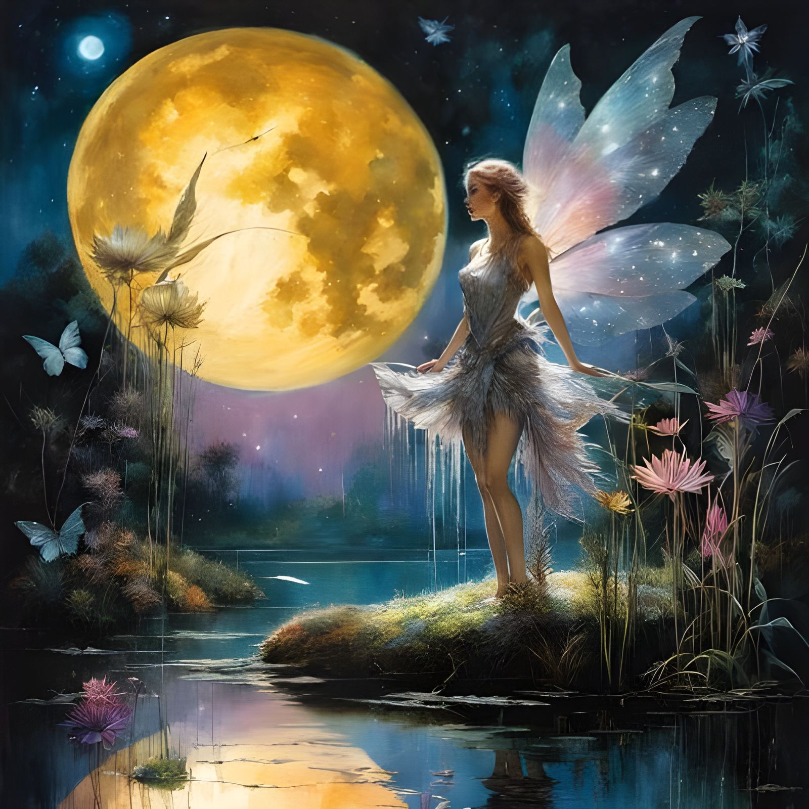 Glittering Fairies Reflecting Starlight, Thai Art
