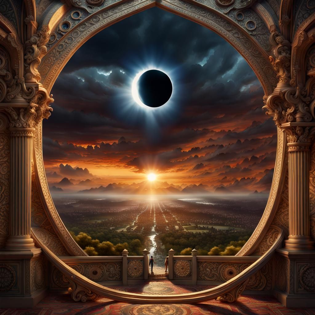 Epic Solar Eclipse: Dramatic Digital Matte Painting