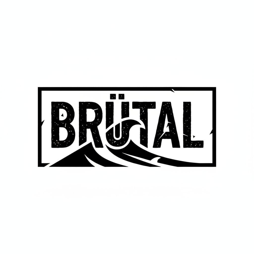 Brütal Surf Brand Logo in Brutalist Style