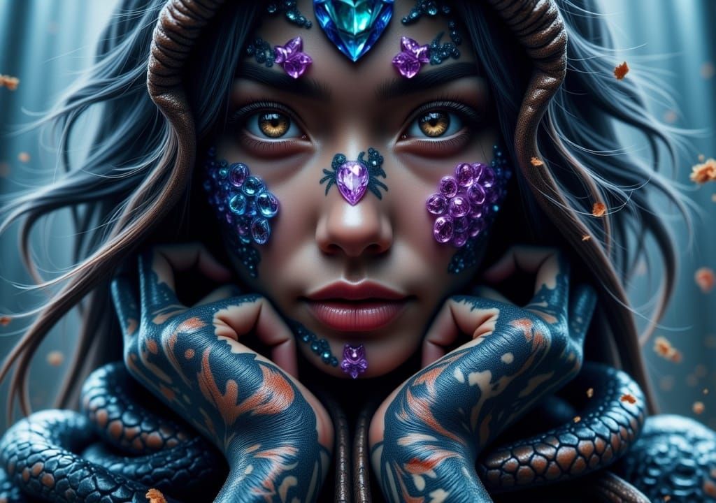 Gemstone Valkyrie Dragon Queen in Sci-Fi Utopia