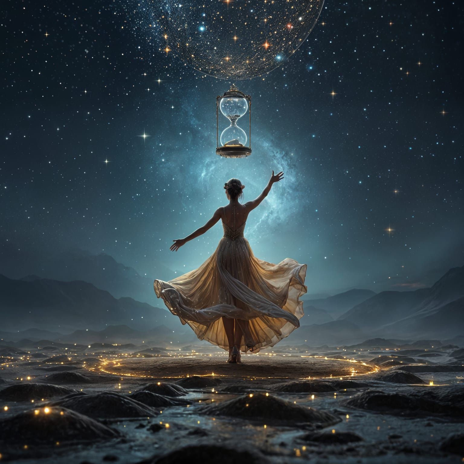 Hourglass Dancer: Surreal Time Distortion in 8K