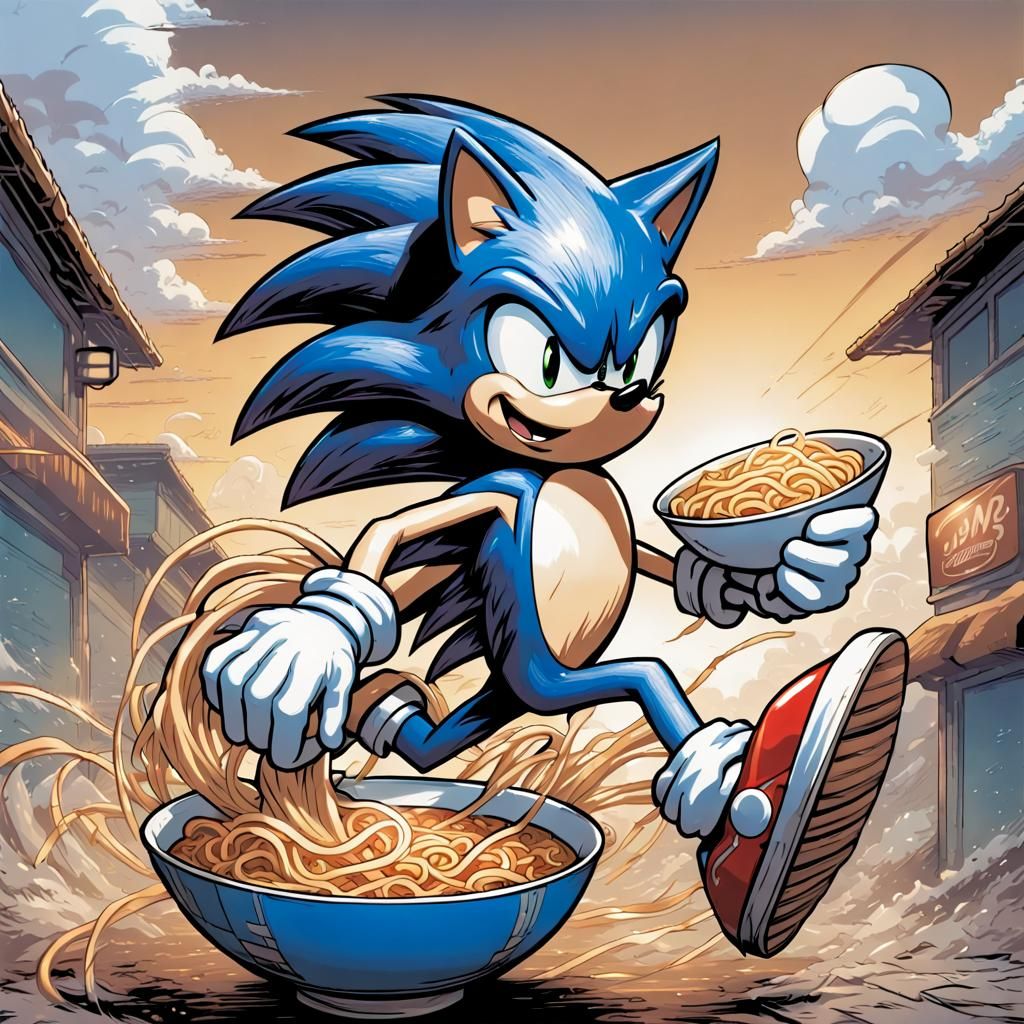 Sonic the Hedgehog Runs with Ramen, Comic Book Art