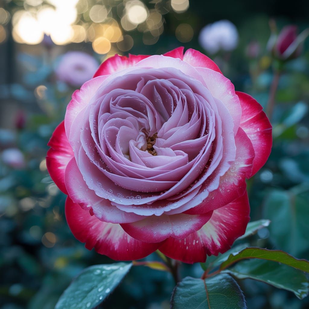 Romantic Digital Painting of a Rosa Mystica Rose