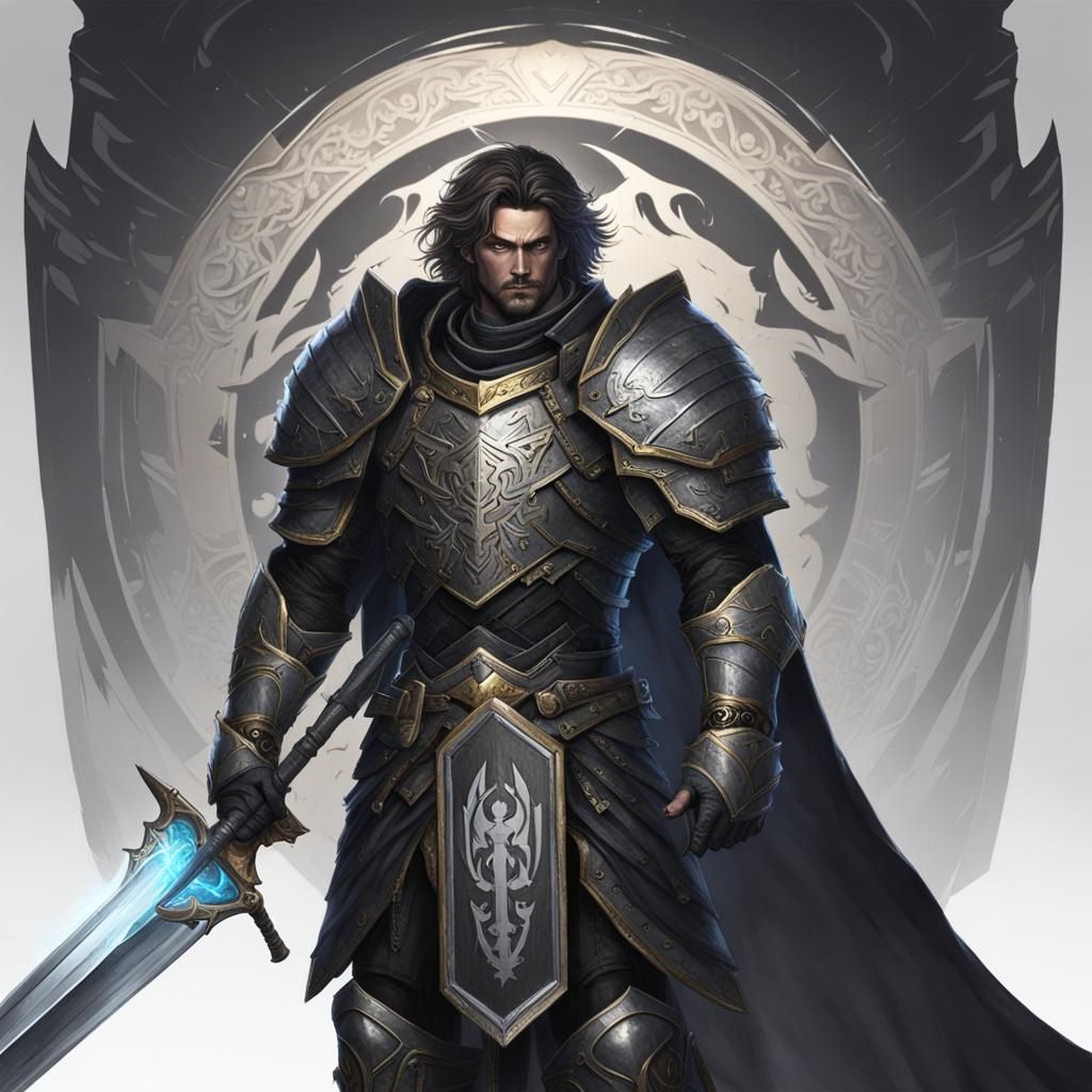 Aasimar Paladin of Norgorber in Black Plate