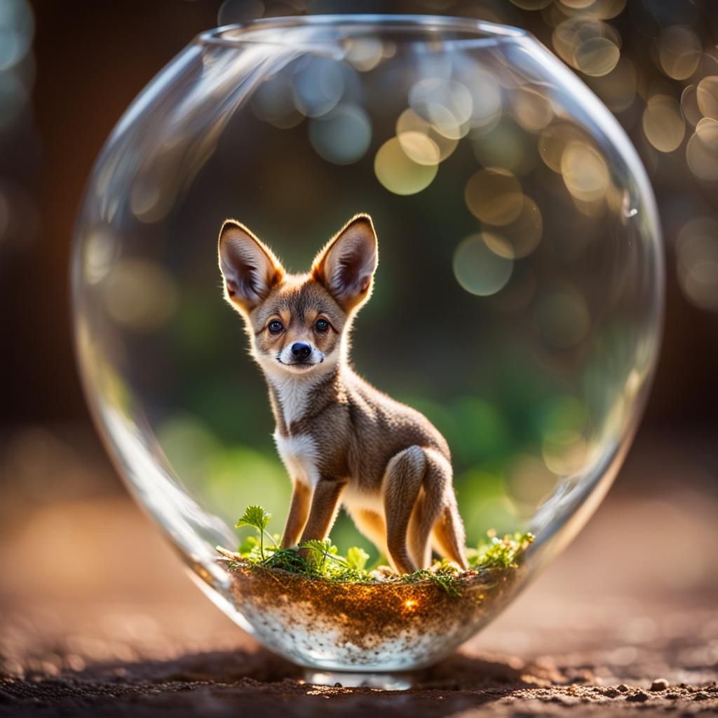 Coyote in a Glass Heart: Bokeh Photography
