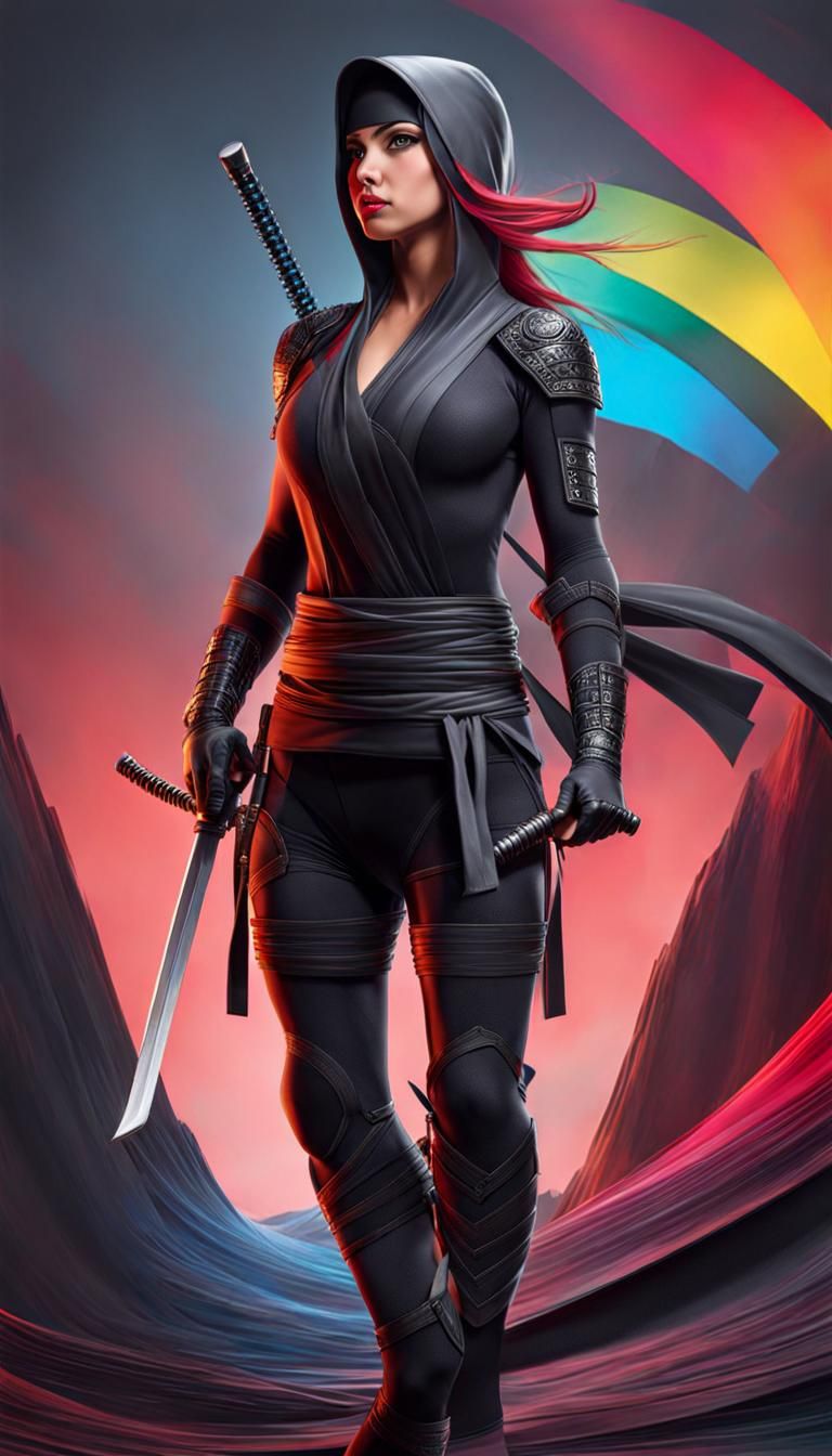 Detailed Portrait of a Ninja Woman in 8K
