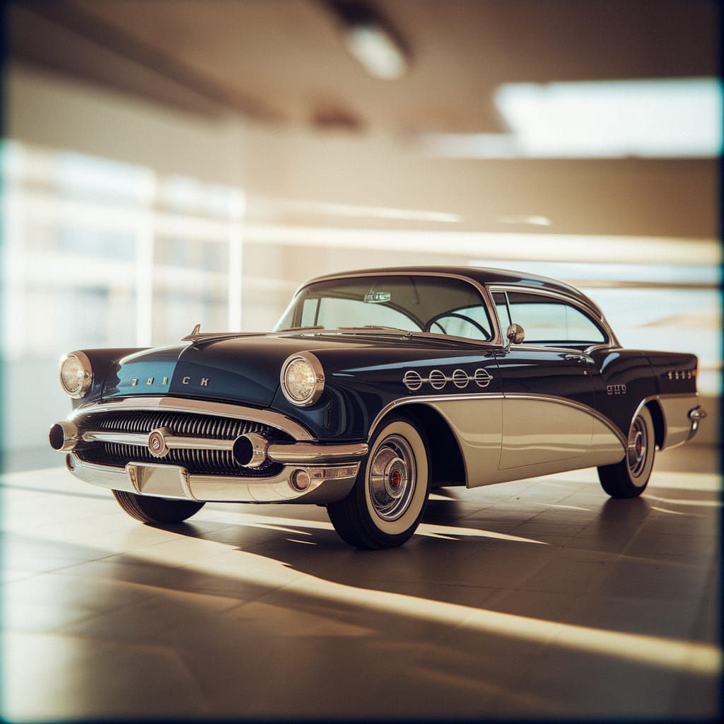 Chrome-Plated 1957 Buick Showcased in Elegant Showroom
