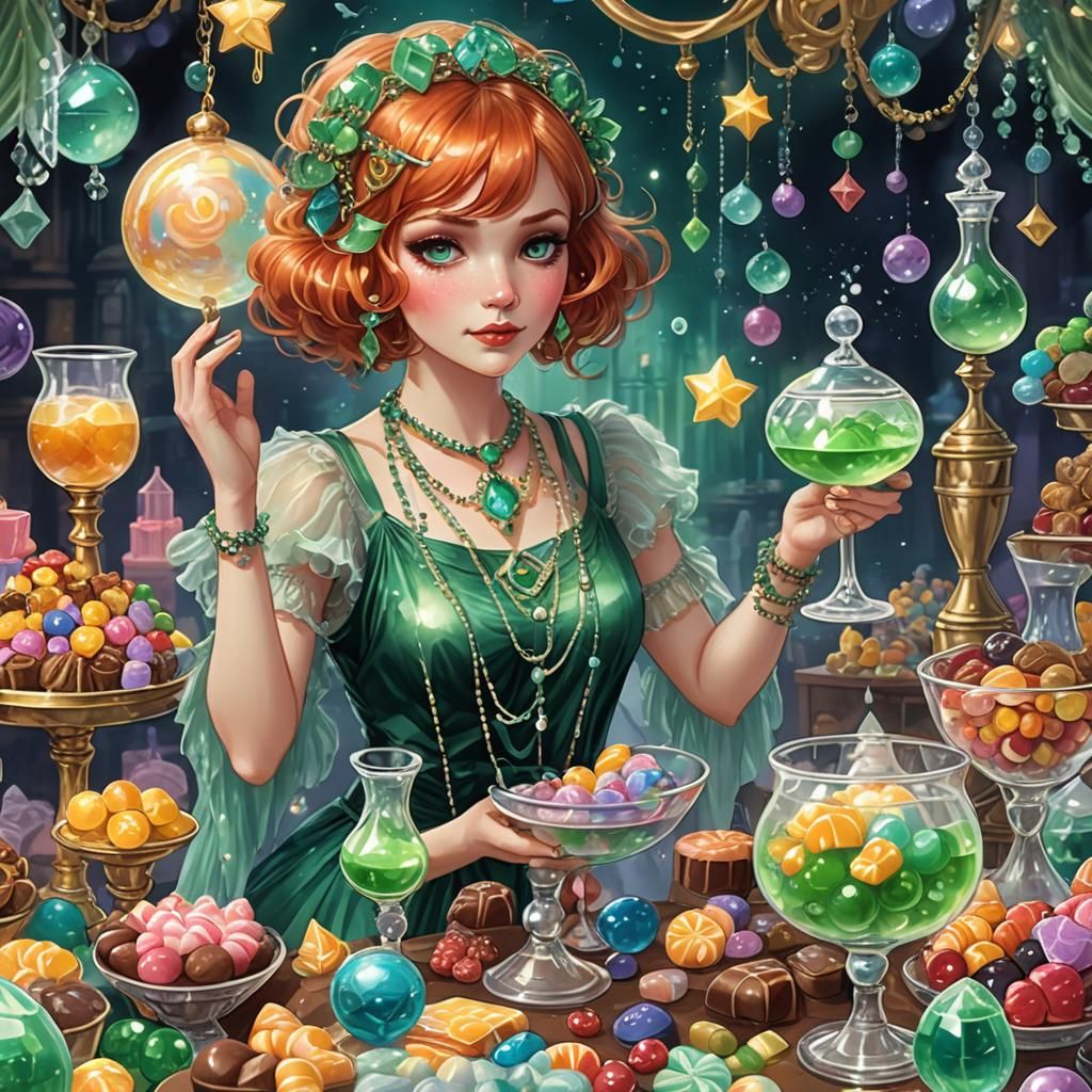 Enchanted Apothecary: Emerald Elixir in a Fantasy Utopia