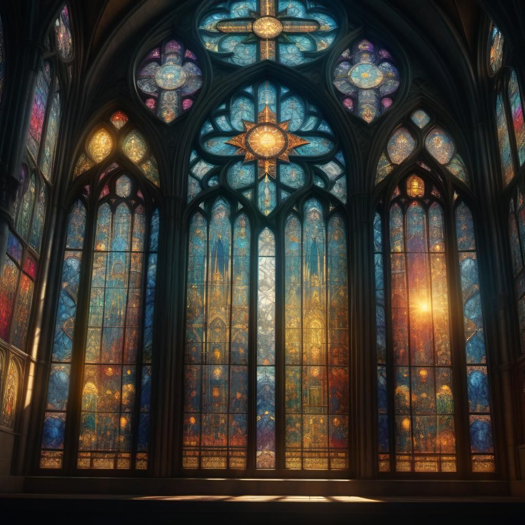 Stained Glass Windows with Sunlight: Digital Matte Painting