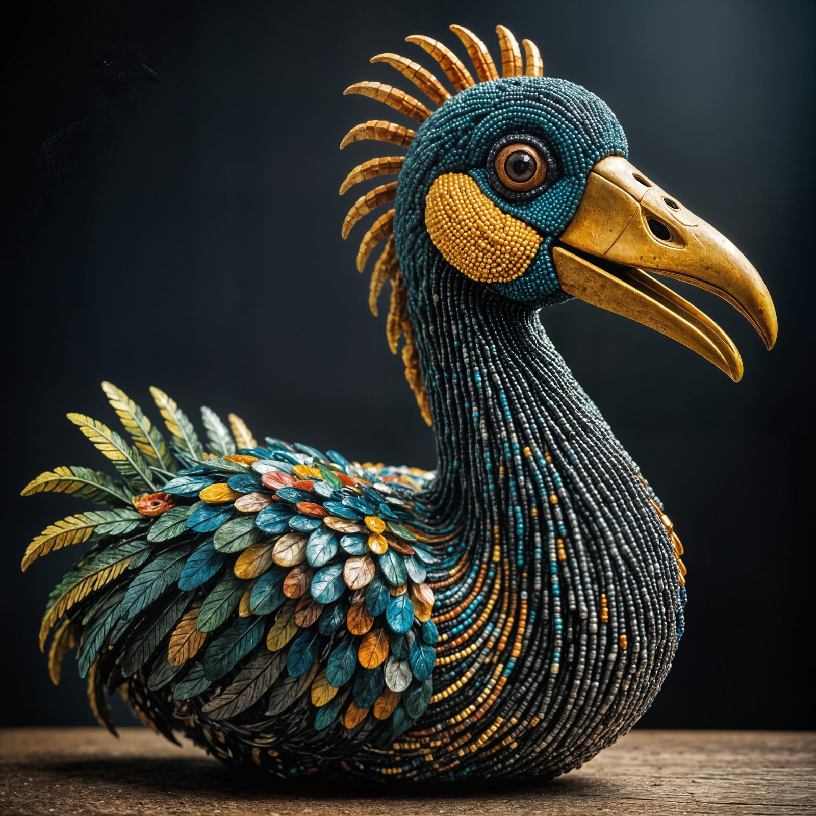 Hyperrealistic Beaded Dodo Sculpture