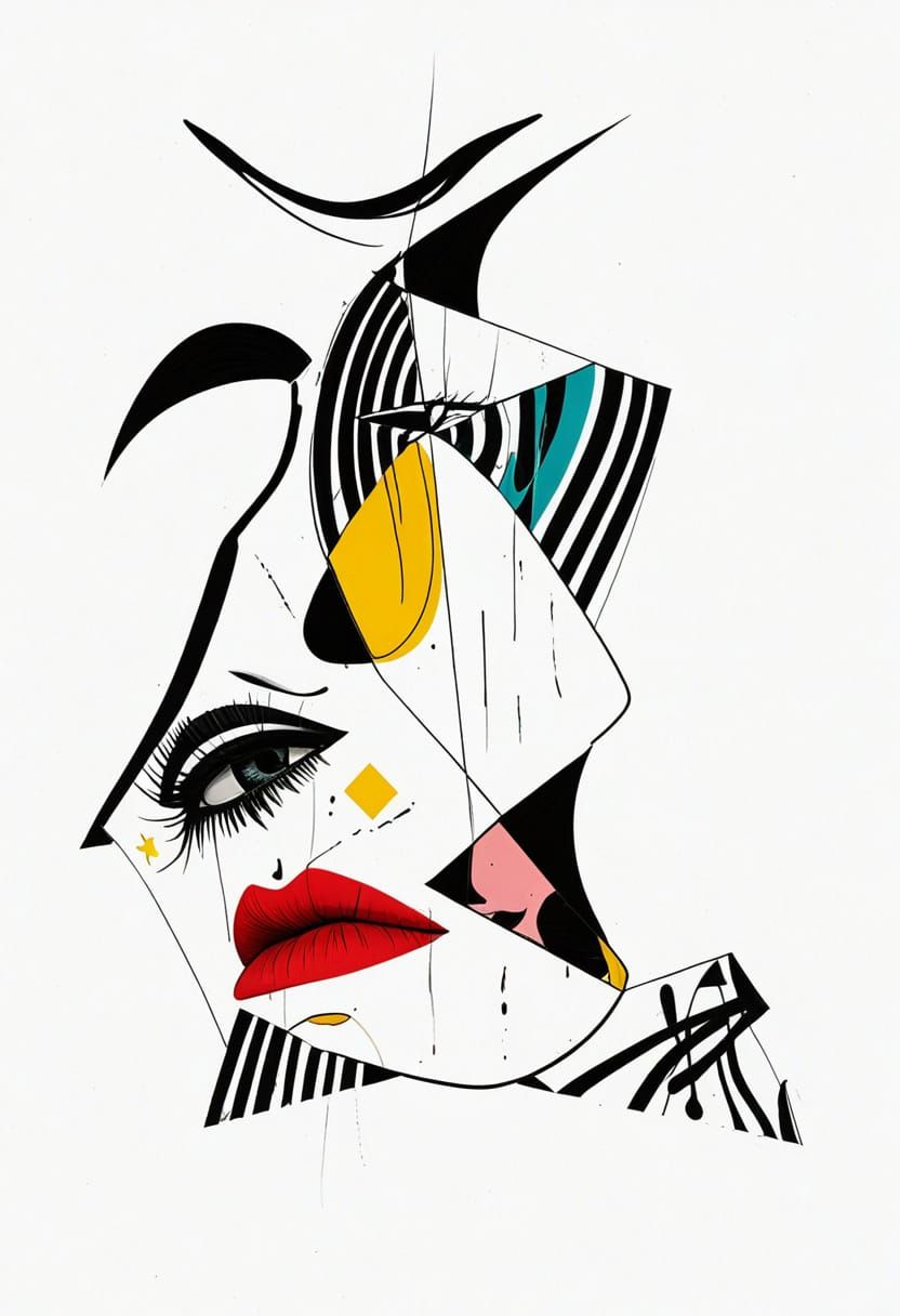 Stylized Abstract Profile in 3D Anime Art Style