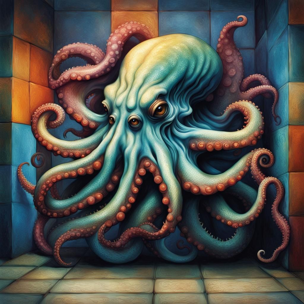 Hyperrealistic Close-Up Portrait of a Killer Kraken