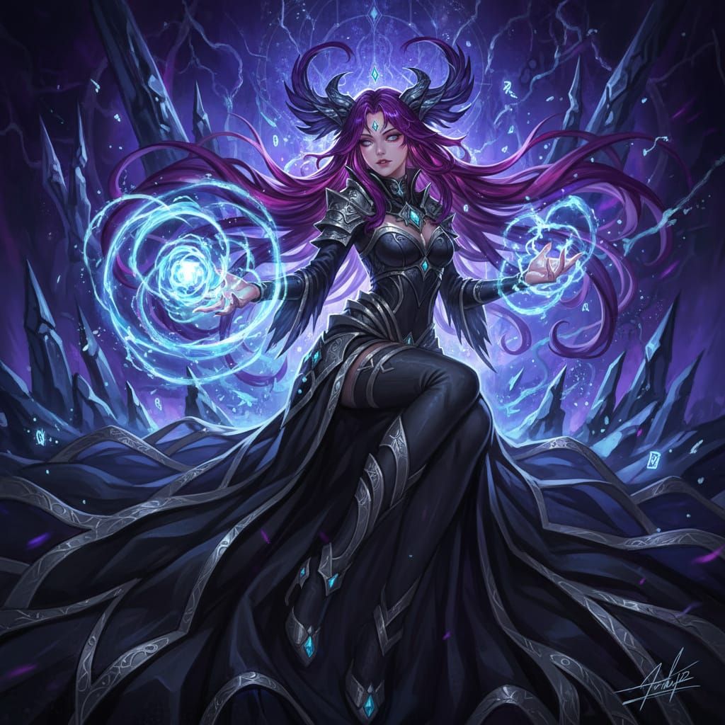 Anime Sorceress with Ice Ball, Rosetsu Style