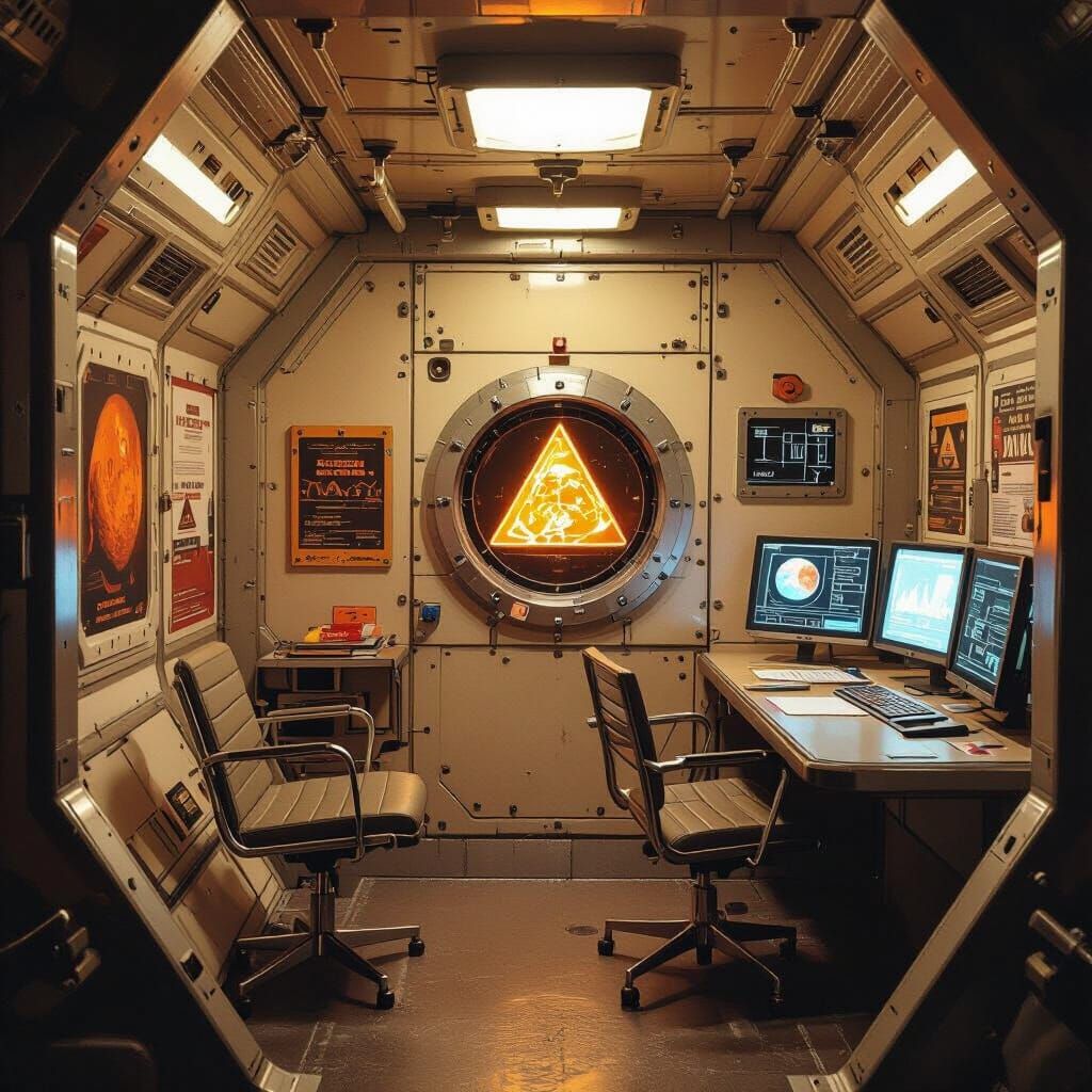 Martian Module in Soviet Retrofuturism Style