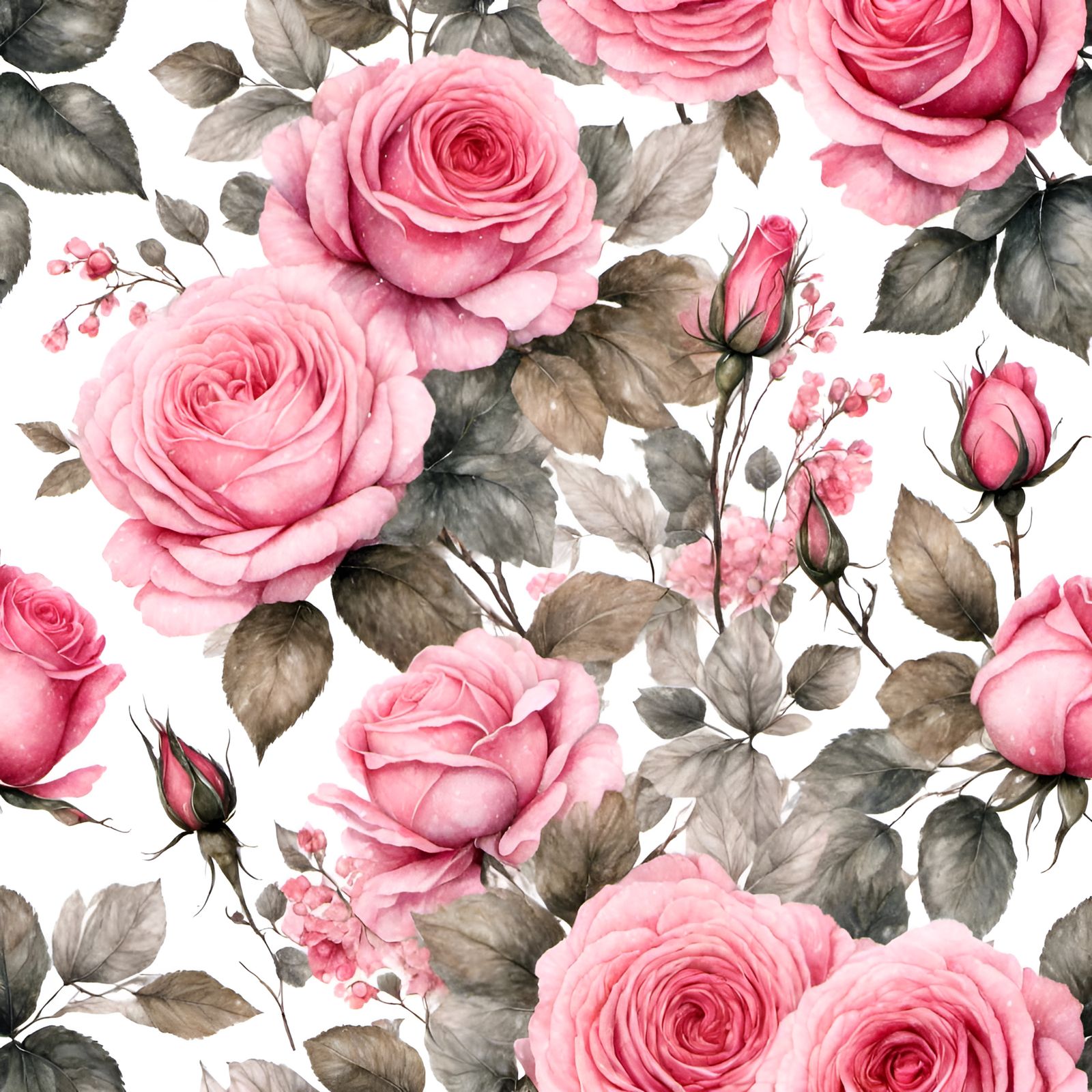 Delicate Watercolor Pink Roses Arrangement