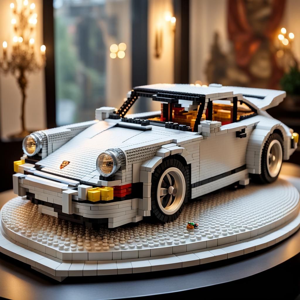 Lego Porsche 911 Model in Ethereal Style