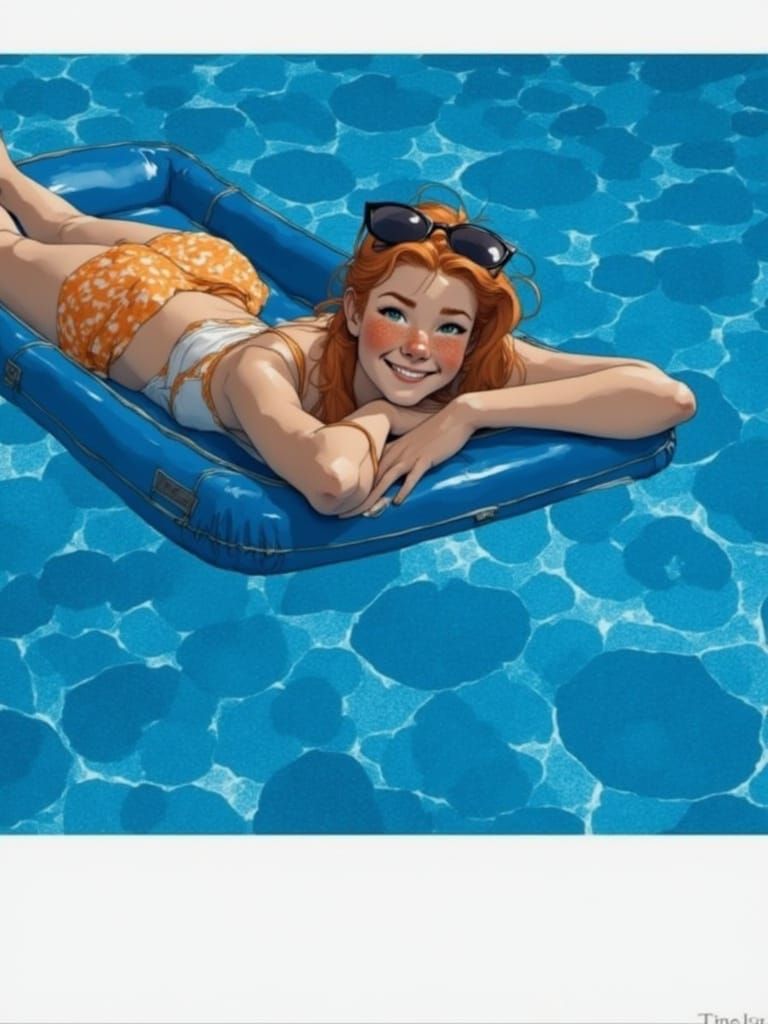 Day 6! Laying on a pool float In a swimming pool!
