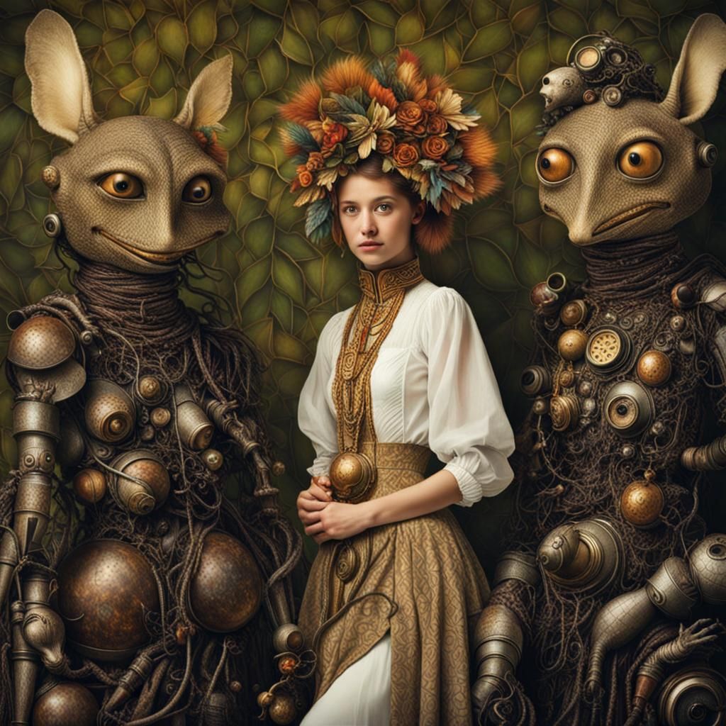 Surreal Restaurant Celebration with Exotic Aliens