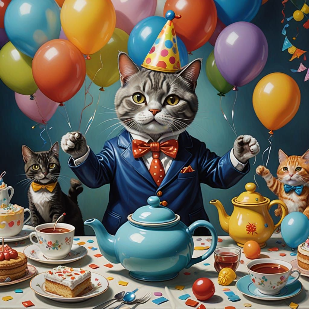 Whimsical Cat Teapot Makes Balloon Animals