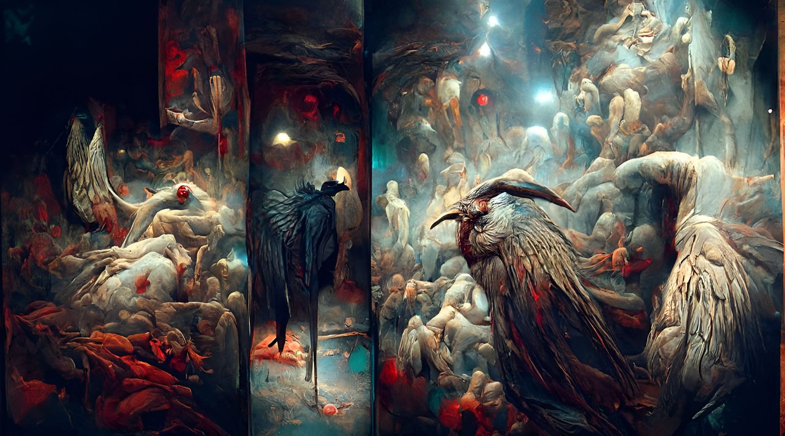 Lucifer in Hell's Aviary: A Digital Matte Painting