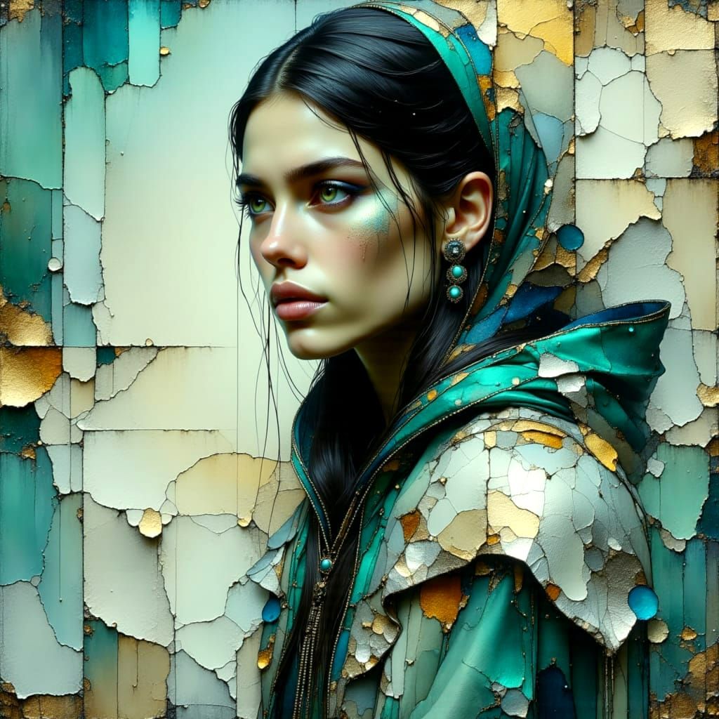 Ethereal Turquoise Goodbye with Crinkled Metallics