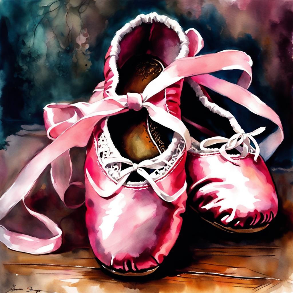 Pink Ballet Shoes Digital Masterpiece