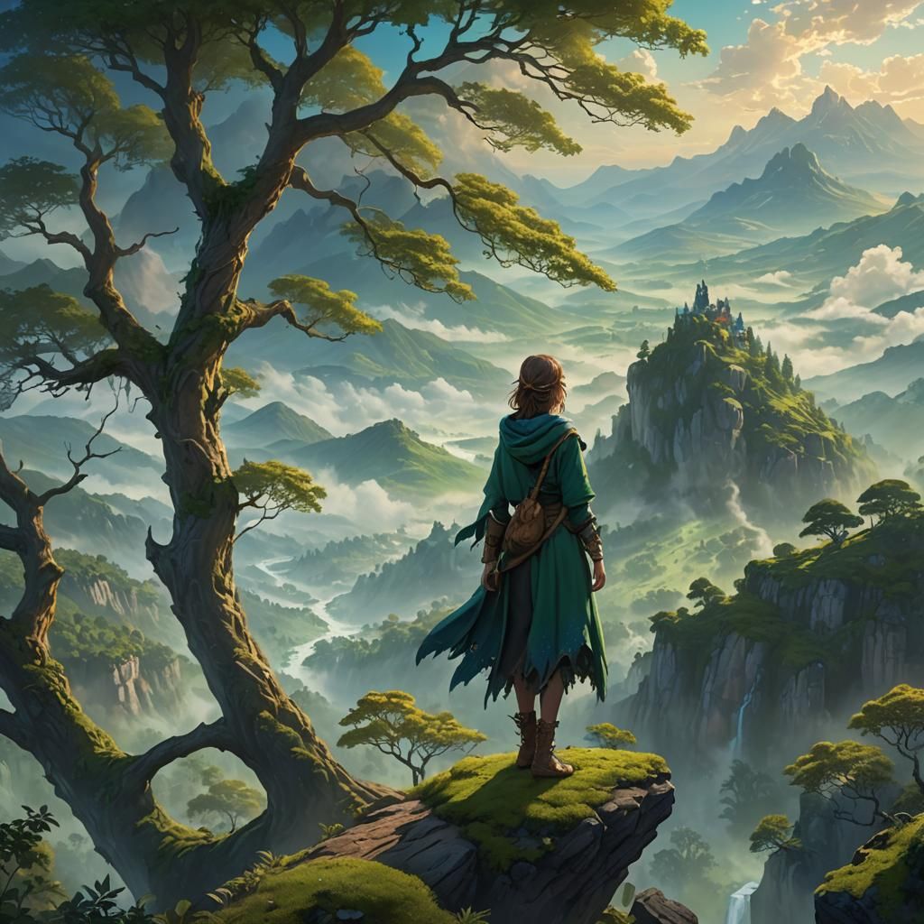 Fantasy Girl on Earth: Vibrant Digital Art