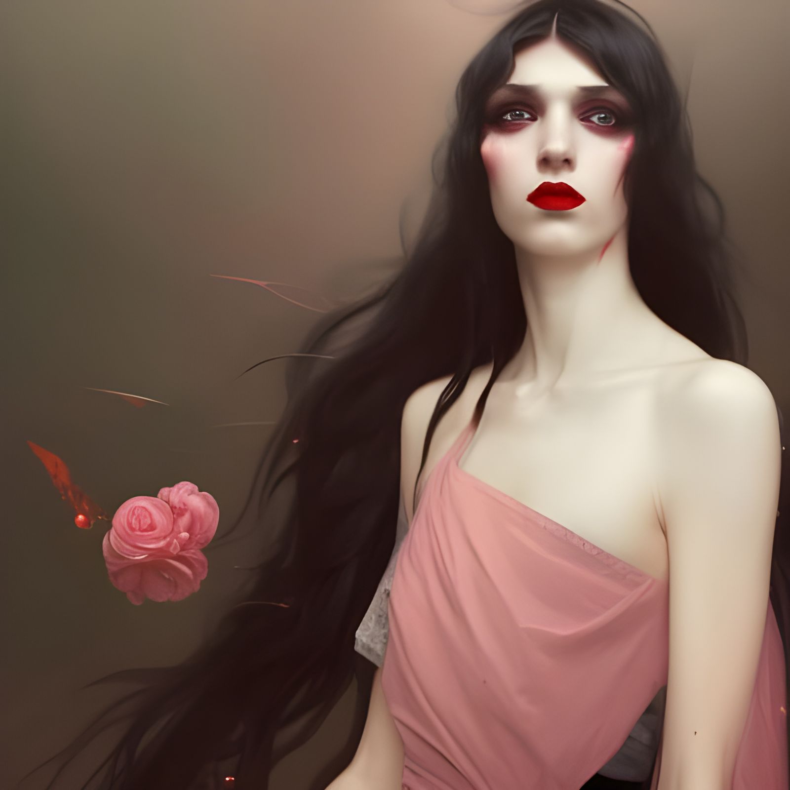 Hyperdetailed Portrait of Boy in Pink Dress