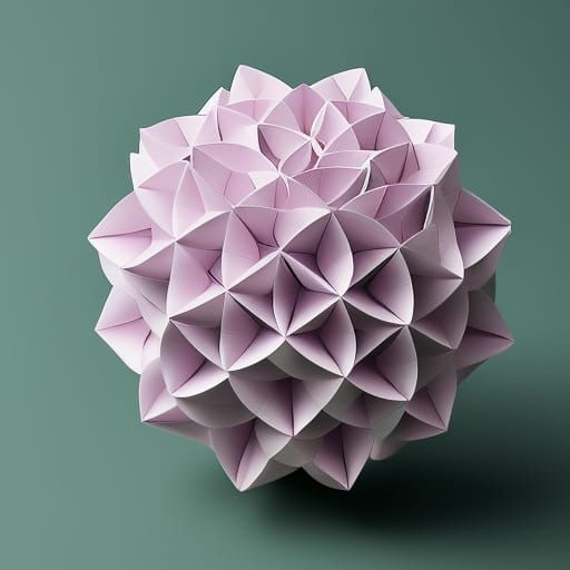 Geometric Origami Papercraft in Warm Colors