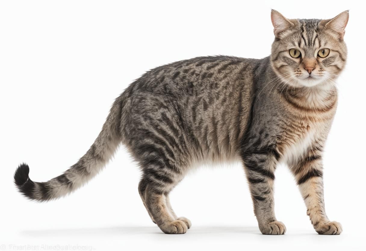 Cat Portrait on White Background