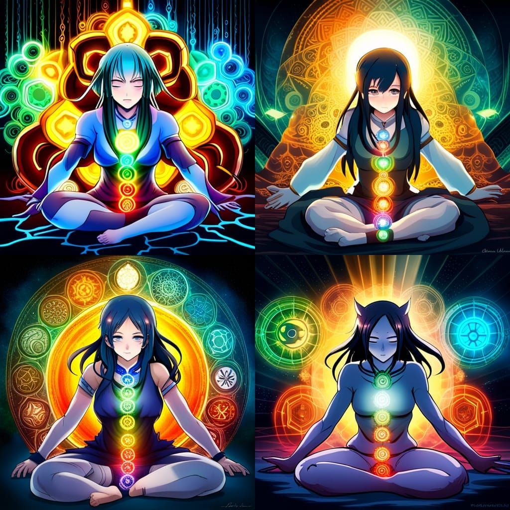 Anime Yogini Opens Seven Chakras in Manga Style