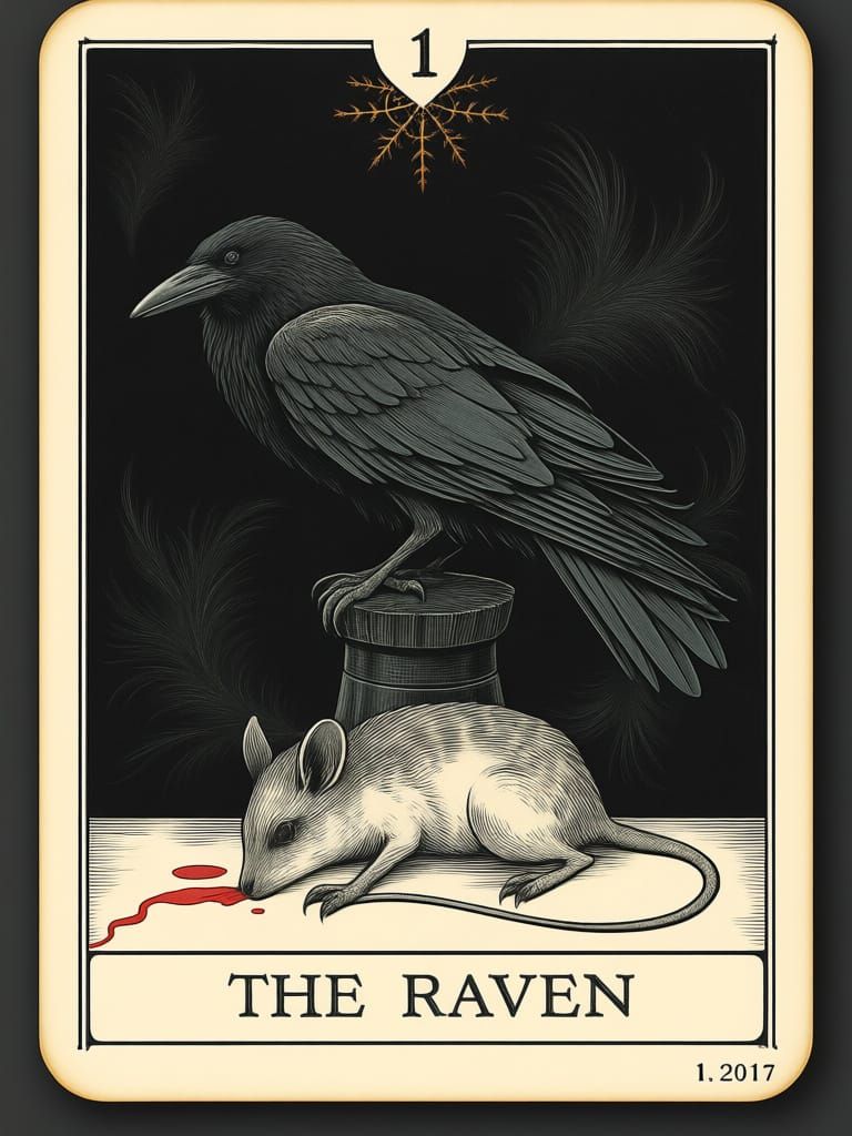 Tarot Card: Raven and Mouse Symbolism