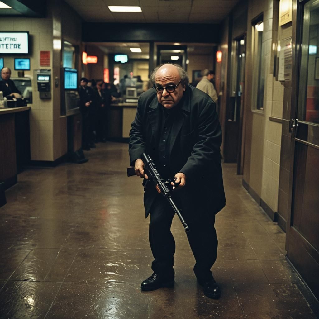 Danny DeVito Bank Robbery Captured in Surveillance Footage