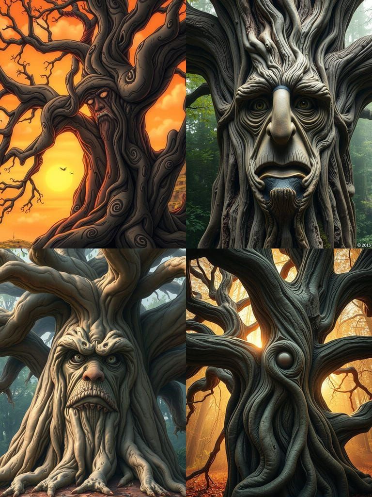 a tree that looks like it has a face