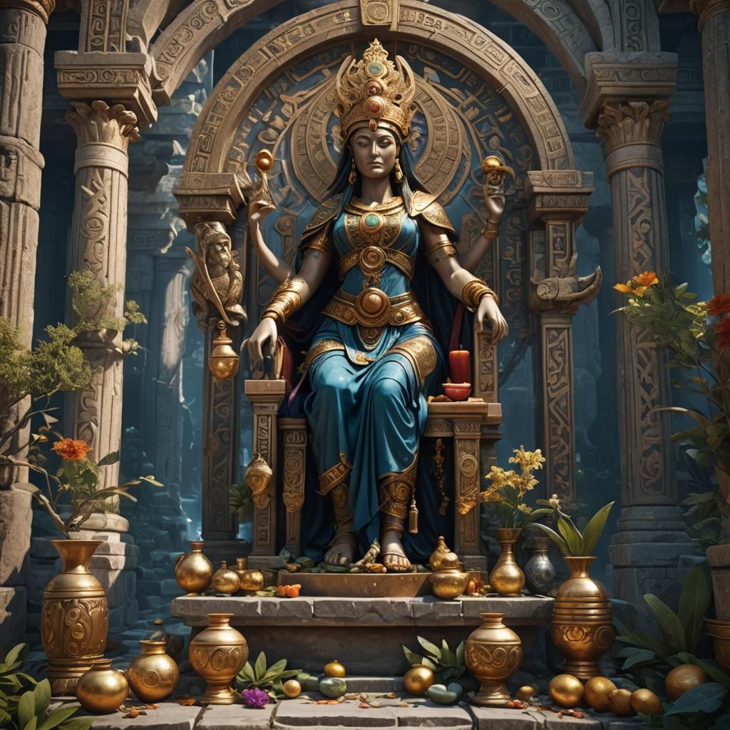 Greek Shrine to a Female Deity with Offerings