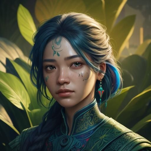 Hyperrealistic Houseplant with Colorful Splash Art Backgroun...