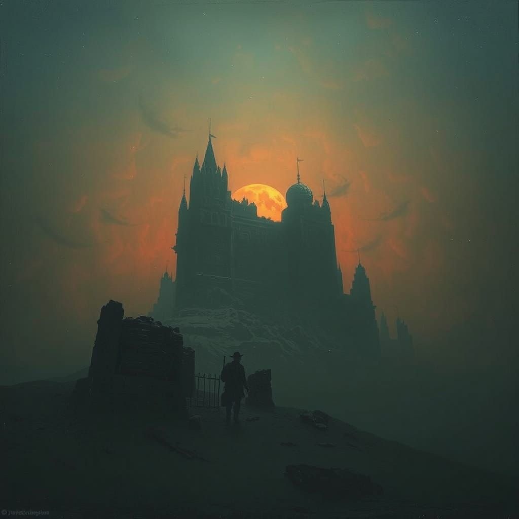 Desolate Landscape in Surrealist Style