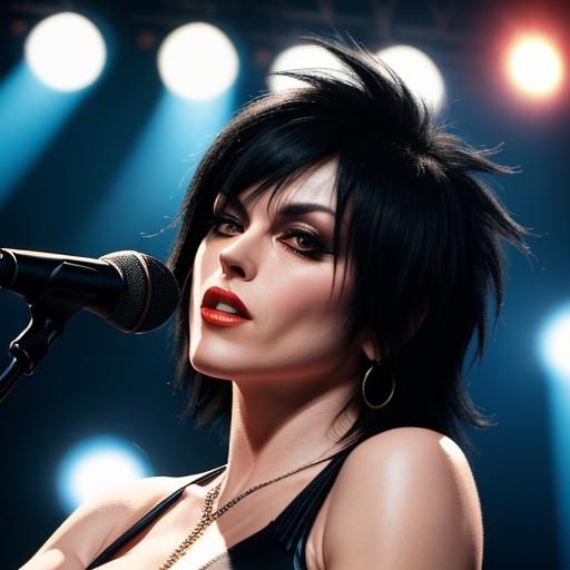 Joan Jett on Stage: Professional Close-Up Photography