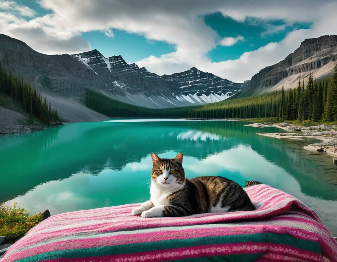 Surreal Camping Scene at Emerald Lake, Digital Painting