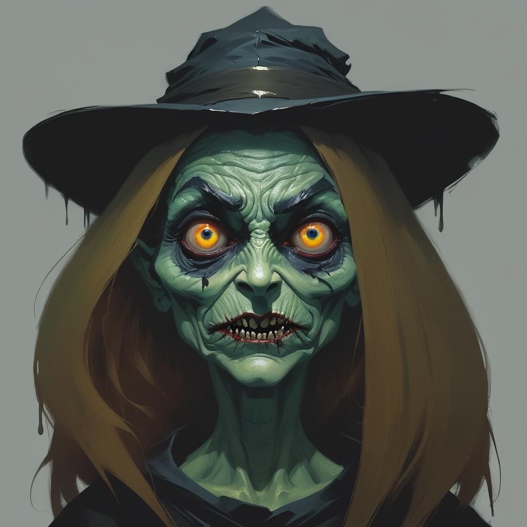 Sinister Witch in Fantasy Art Style