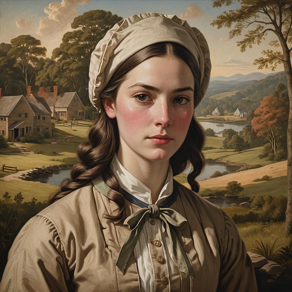 Colonial Portrait of Elizabeth Albee in Realism Style