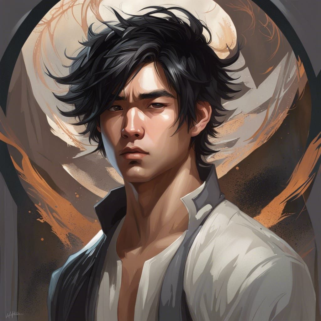 Detailed Portrait of a Young Man in Digital Art Style