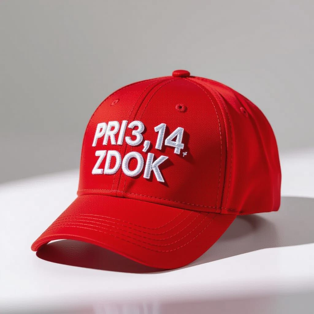Vibrant Red Baseball Cap with White Embroidery