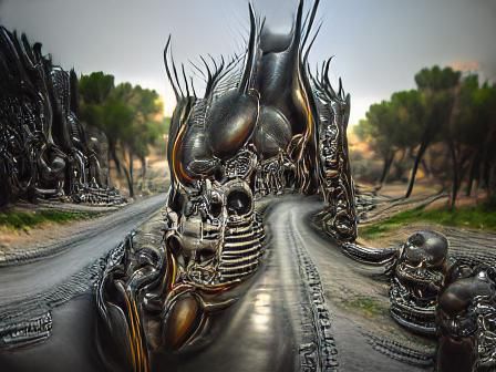 Macabre Road to Hell in Hyperrealistic 3D
